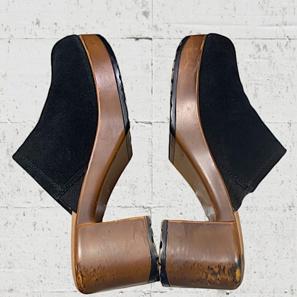 Crown Vintage Black Suede Cami Clogs Size 8 - Picture 5 of 9